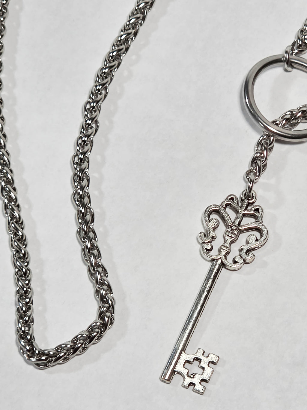 'Hecate' 26.5" Stainless Steel Wheat Chain with Key Pendant
