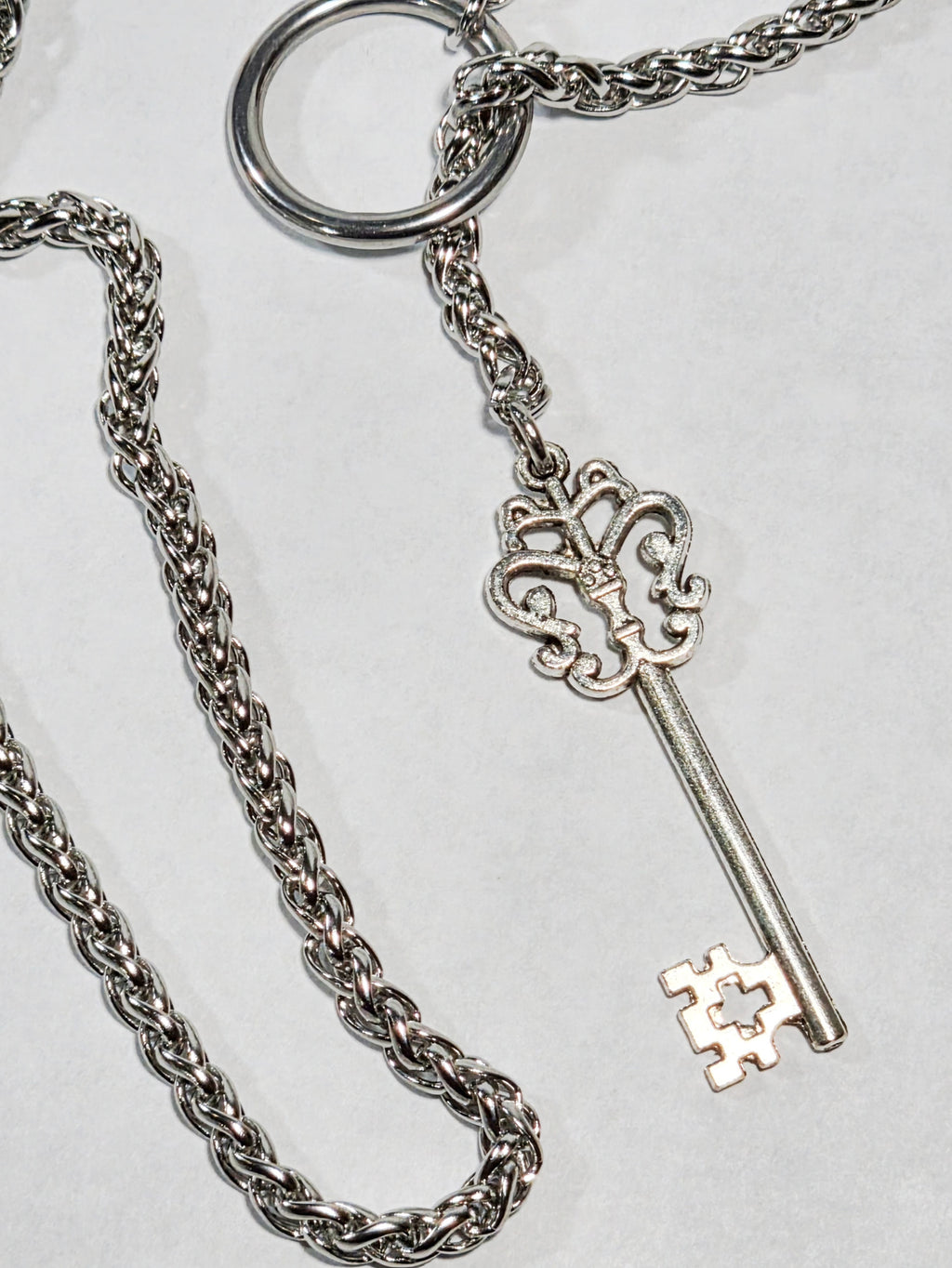 'Hecate' 26.5" Stainless Steel Wheat Chain with Key Pendant