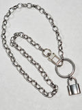 'Dot Dot Dot Dash' Stainless Steel Chain 18.5" Clip Closure and Lock Pendant