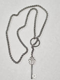 'Hecate' 26.5" Stainless Steel Wheat Chain with Key Pendant