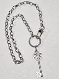Stainless Steel Chain 18" with O-Ring Collar with Clip And Key Pendant
