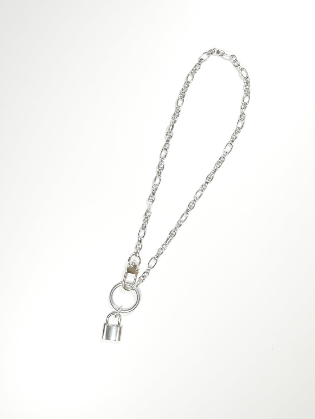 'Dot Dot Dot Dash' Stainless Steel Chain 18.5" Clip Closure and Lock Pendant