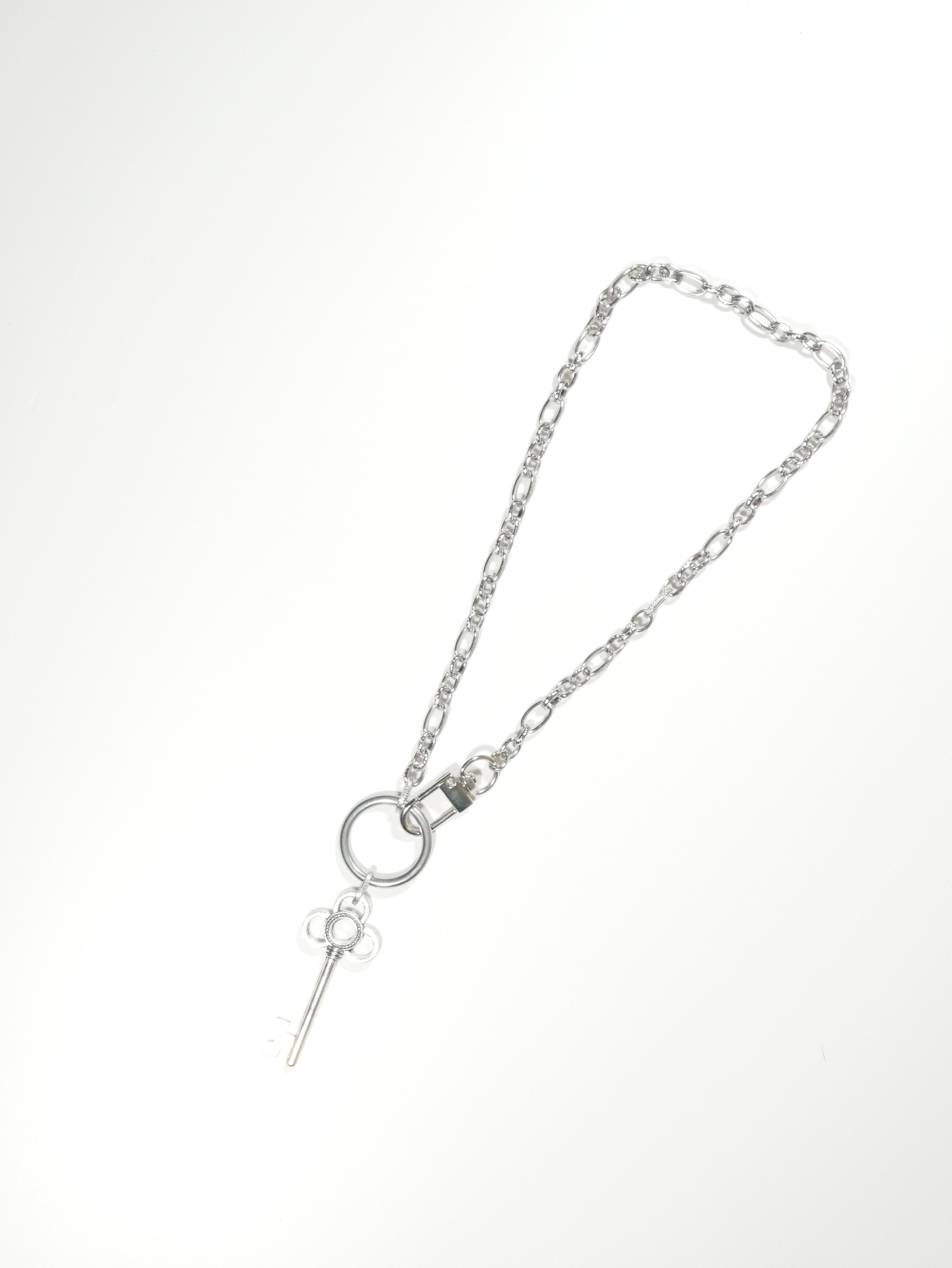 Stainless Steel Chain 16" with Clip and Key Pendant Collar