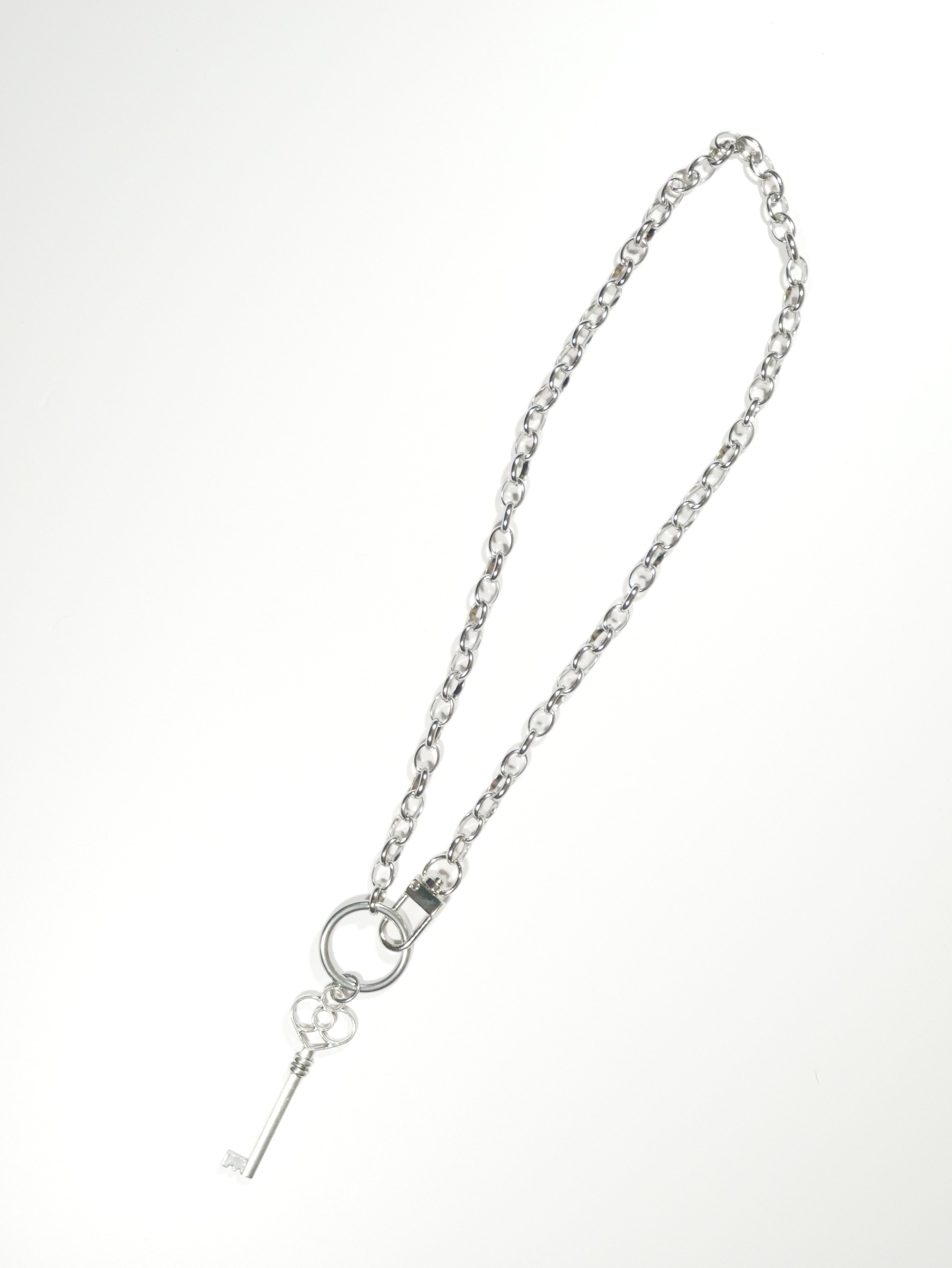 Stainless Steel Chain 19.5" with O-Ring Collar with Clip And Key Pendant