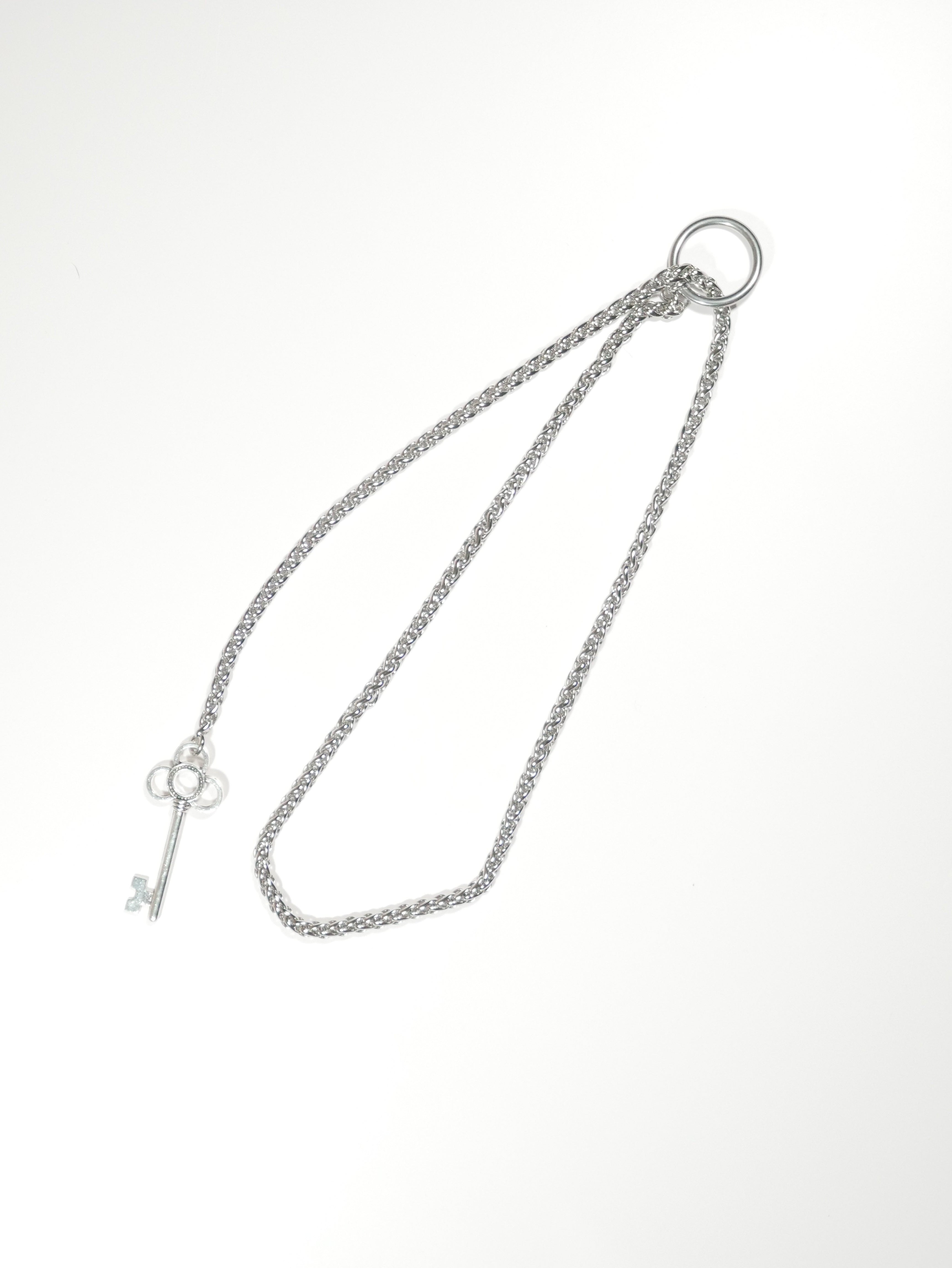 27" Stainless Steel Wheat Chain Slip Ring Key Pendant 'Hecate'