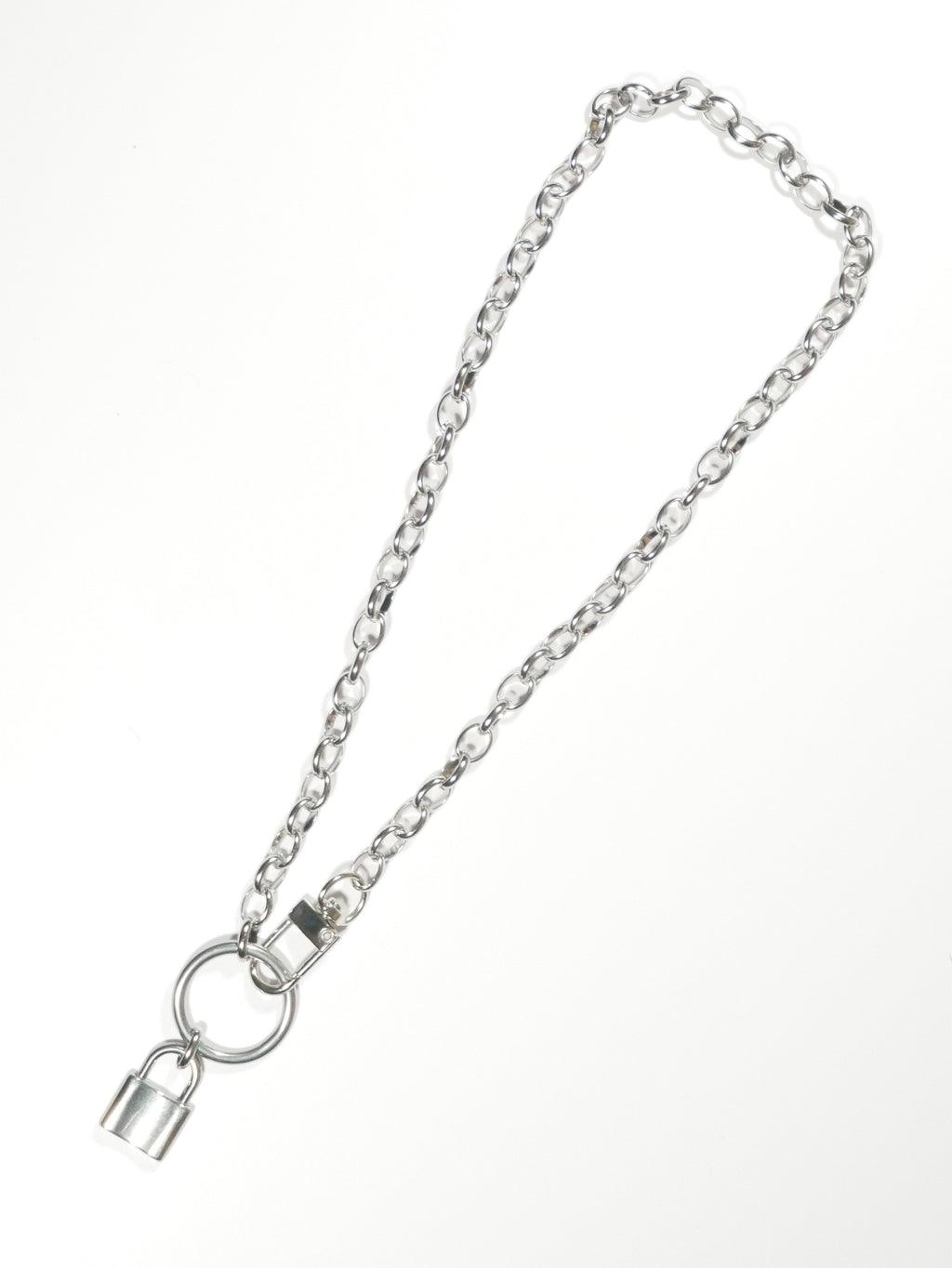 Stainless Steel Chain 17.5" with Clip and Lock Pendant Collar