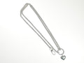 Stainless Steel Wheat Chain 38.5" Slip Ring with Heart Pendant