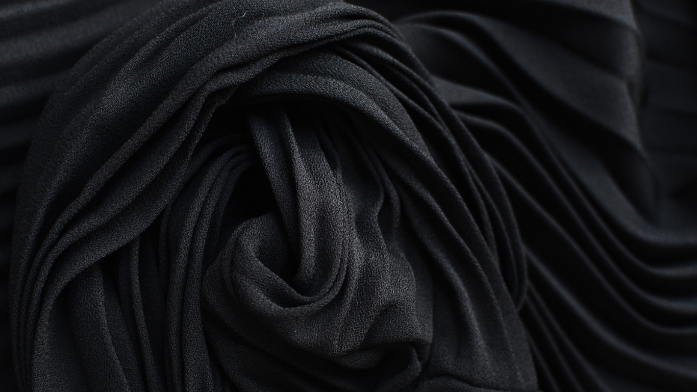 Close-up of dark fabric with folds