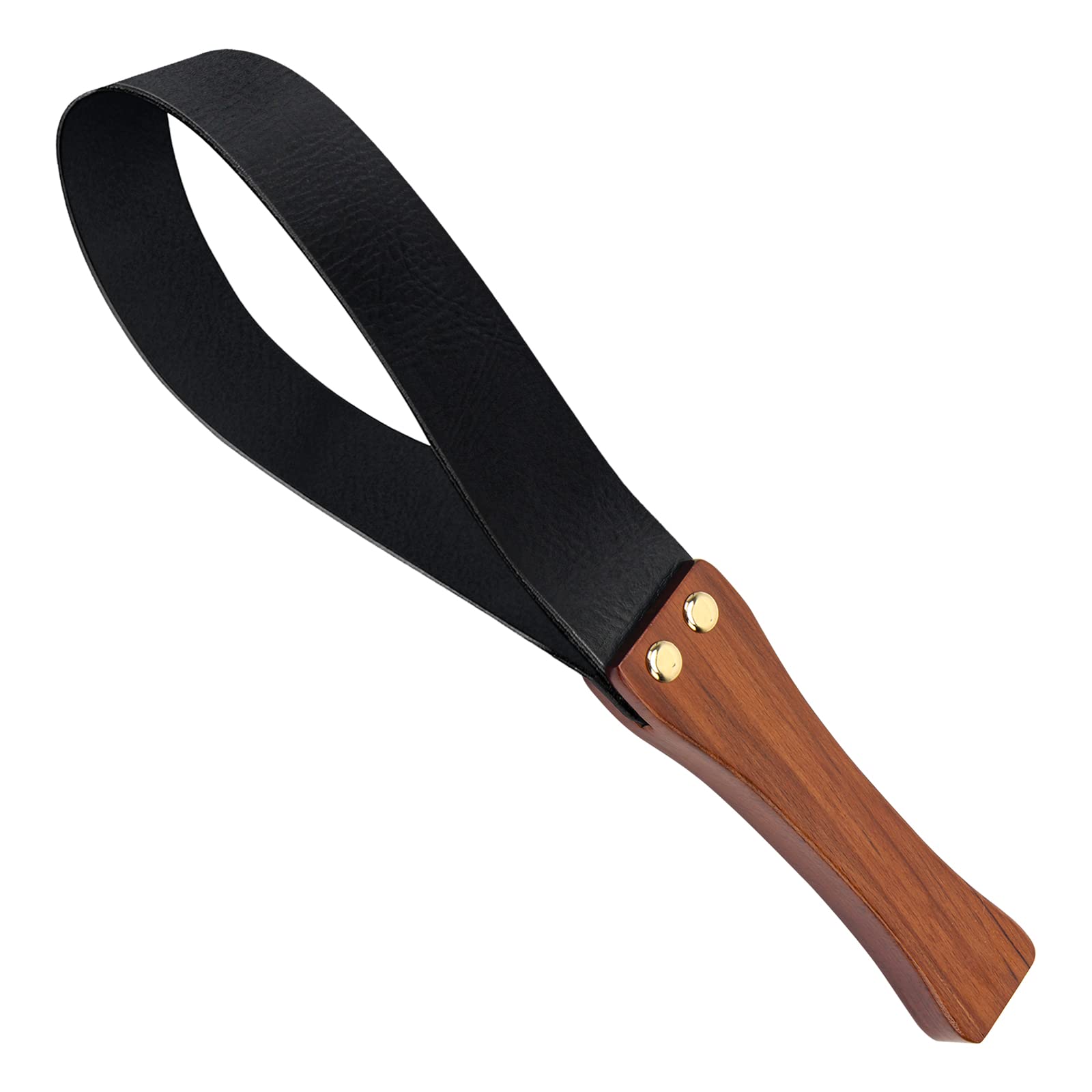 19 Inch Riding Crop for Horse Leather Paddle with Anti-Slip Wooden Handle Equestrianism Crops Black Crops for Horses (Black)